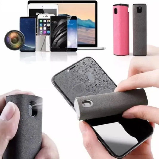 Nettoyeur d'écran de téléphone 2 en 1, Spray Portable pour tablette, nettoyeur d'écran tactile, ensemble de chiffons en microfibre, Mini artefact de nettoyage en verre