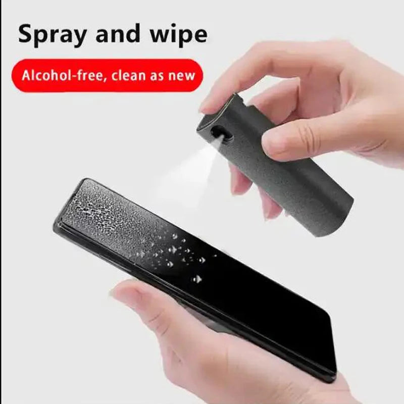 Nettoyeur d'écran de téléphone 2 en 1, Spray Portable pour tablette, nettoyeur d'écran tactile, ensemble de chiffons en microfibre, Mini artefact de nettoyage en verre